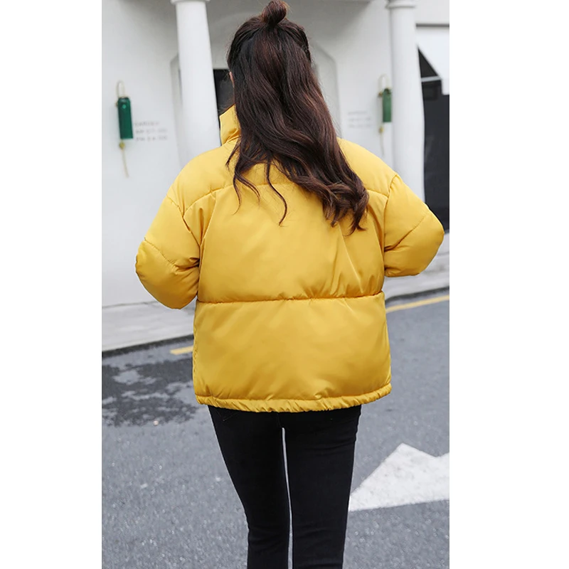 

New BF Style Stand Collar Bread Jacket Women Casaco Feminino Down Cotton Winter Jacket Coat Yellow Red Women Cotton Parkas CM878