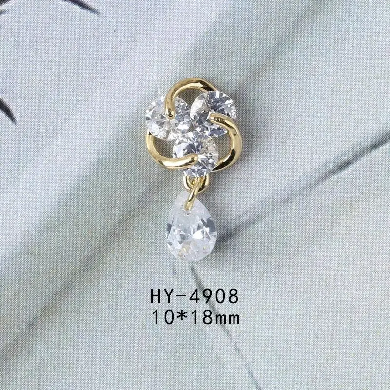 4908 20 шт./упак. класса люкс с подвесками из сплава циркония, 3D нейл-арта украшения Золотой Классический Ювелирные изделия из кристаллов Маникюр Аксессуары для телефонов - Цвет: 4908