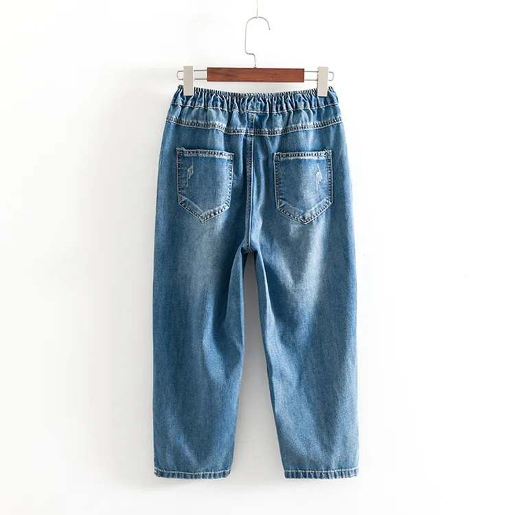 2019 негабаритные повседневные джинсы Летняя женская одежда модная свободная