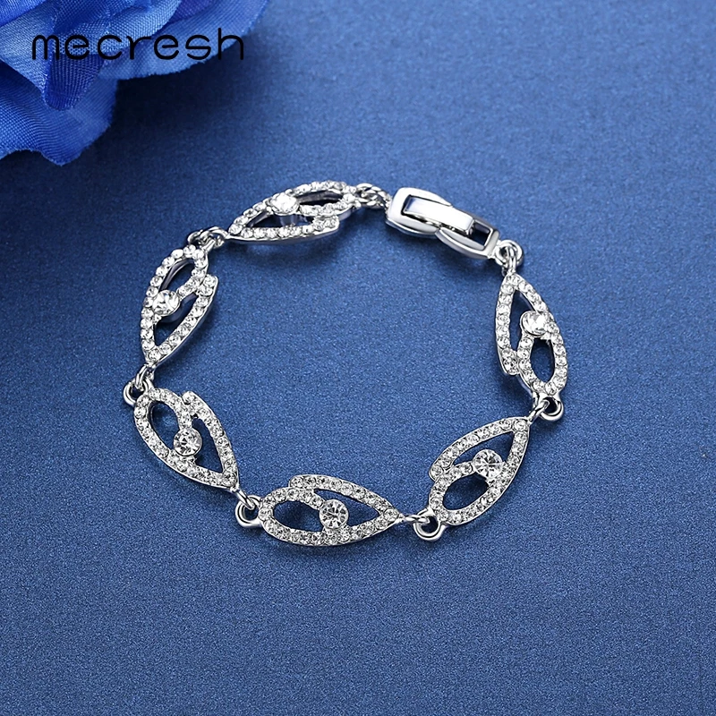 Женский браслет с кристаллами MSL318 серебряная/Золотая цветная слезы 2018|bracelets