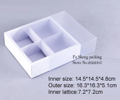 Подарочный пакет для торта с изображением конфет и Луны белого цвета коробка