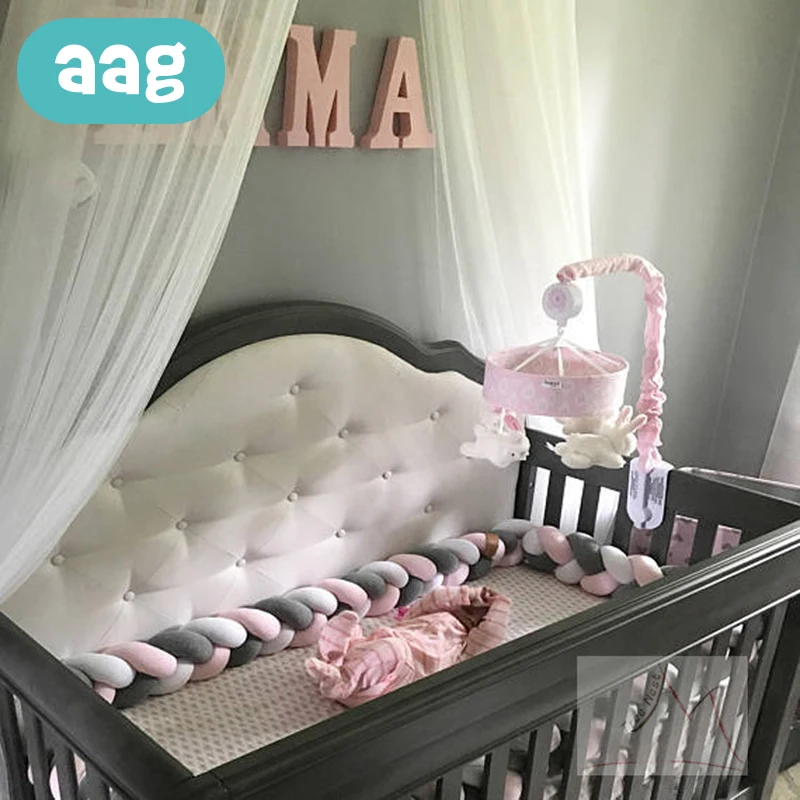 AAG 3M/4M для новорожденного ребенка кровать бампер плетение плюшевый узел детская