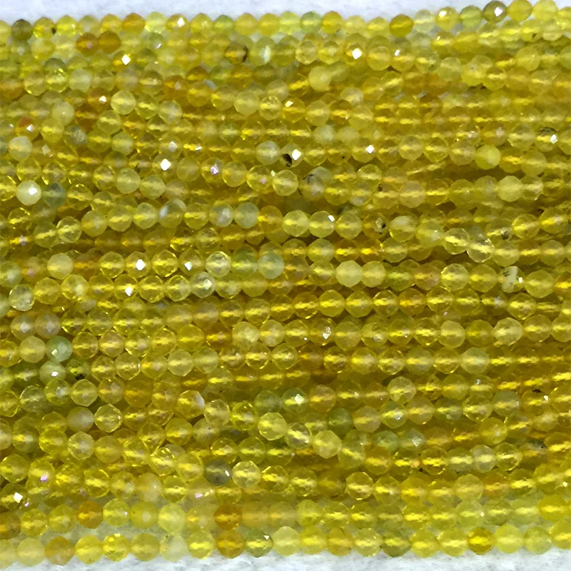 Natural Genuine Yellow Opal Faceted Small Round Loose Beads 2-4mm 15&quot 05406 | Украшения и аксессуары