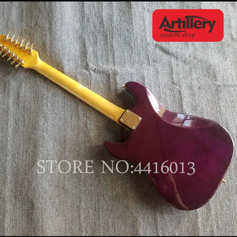 Завод на заказ ST электрогитара 12 струн гитары с кленовым грифом фиолетовый