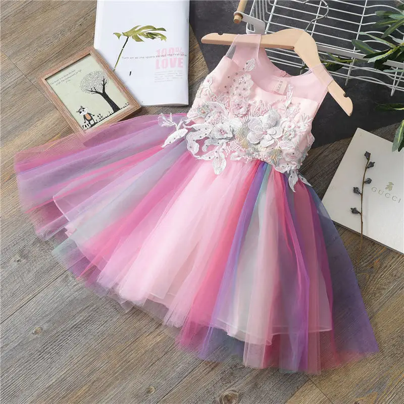 New Brand Floral Embroidery Girl Dress For Infant Kids Baby Party Wear Dresses Tutu Birthday Outfits Children Clothing | Детская одежда