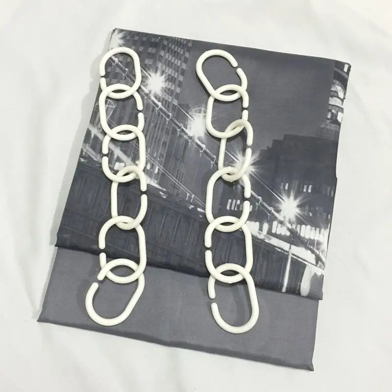 Огни большого города легко установить душ Шторы стильный Семья Ванная комната