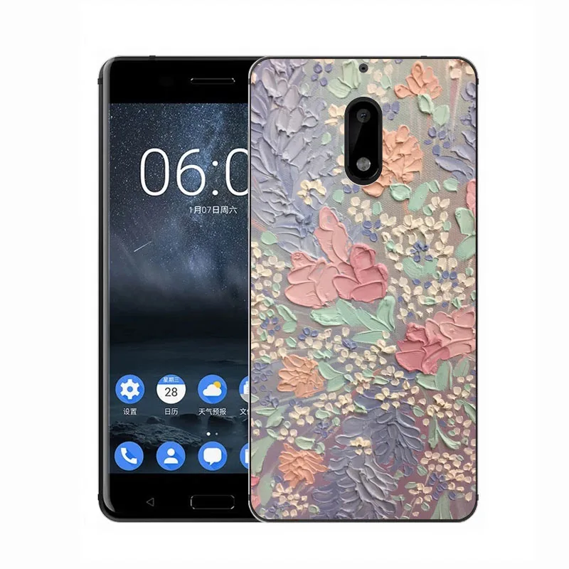 Чехол для Nokia 6 силиконовый чехол 3 5 с объемным рельефным рисунком мягкий из ТПУ