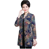 top selling product in 2019 spring autumn new printing womens coat fashion windbreaker coats middle age clothing elegant tops