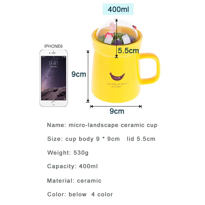 Креативные Мультяшные животные микро пейзаж Caneca молоко и кофе кружка 400mlhigh capacity