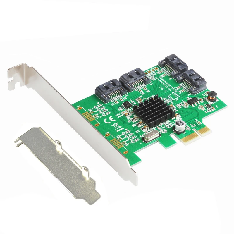IOCREST PCI e 4 порта SATA III 6g 2 0x1 карта контроллера Marvell 88SE9215 без Raid с низкопрофильным