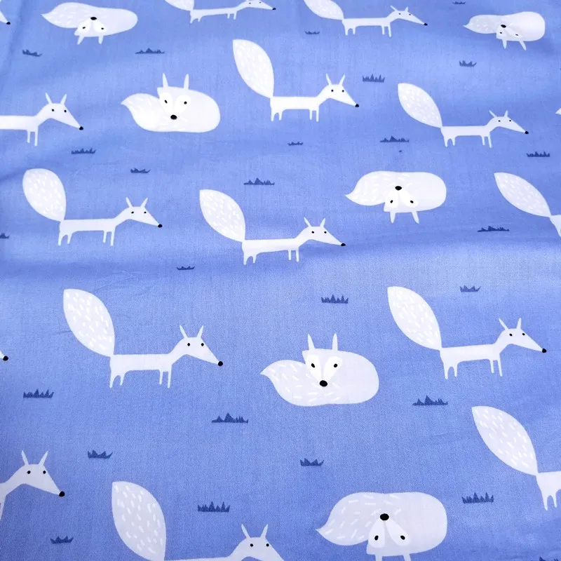 Printed Fox Cotton Twill Fabric for DIY Sewing Quilting Dress making Material For Baby &amp Child and Dolls Textile | Дом и сад