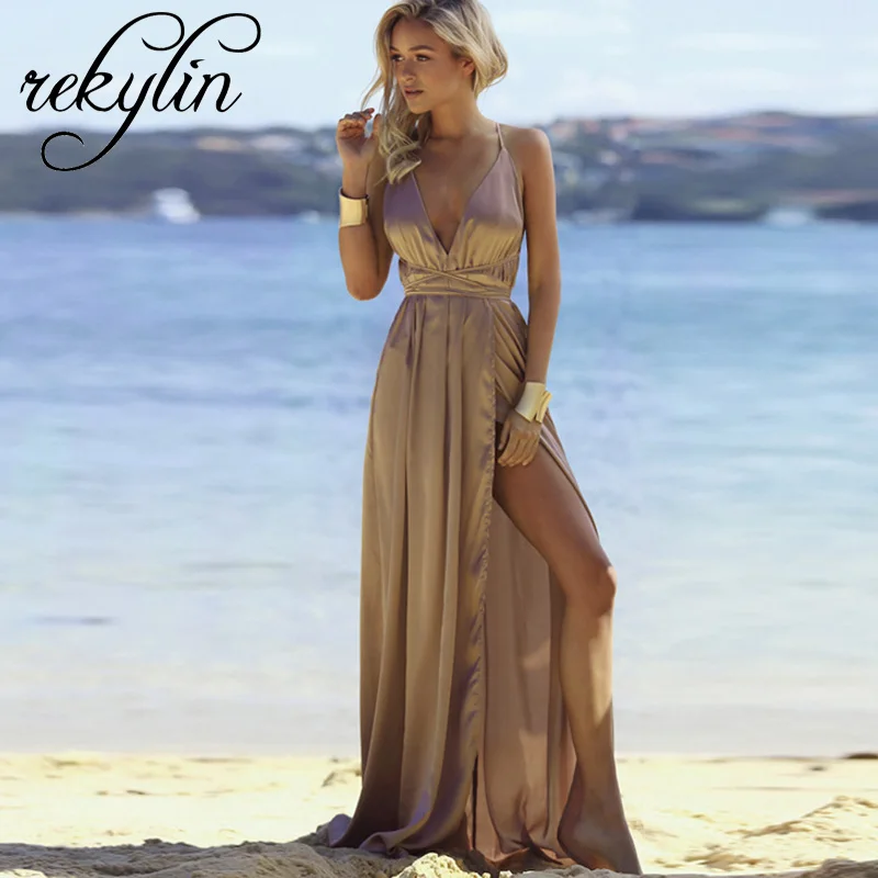 2019 женское сексуальное летнее платье бохо без рукавов макси длинное пляжный
