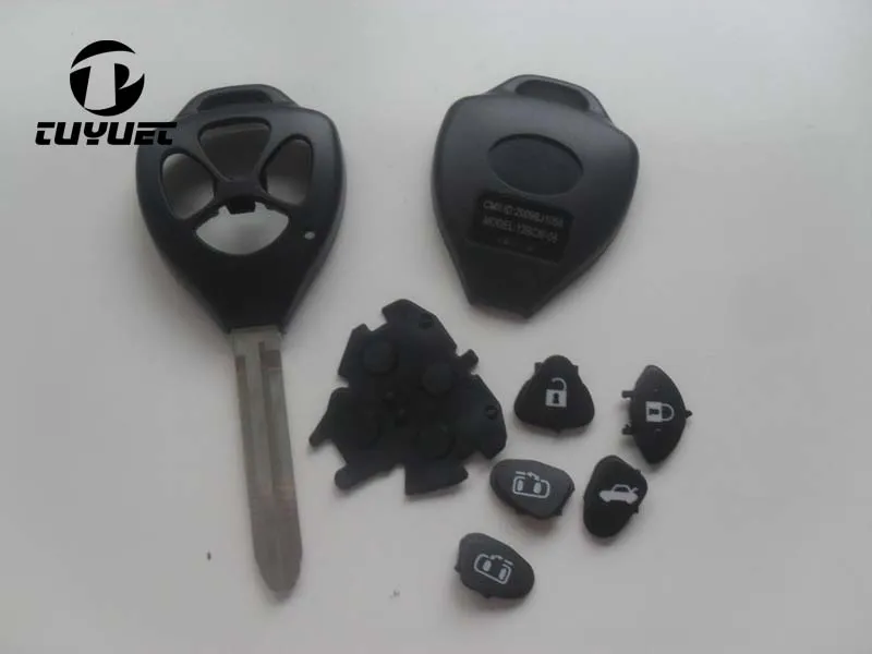 

10PCS 4 Buttons FOB Car Key Case For Toyota Camry remote key shell TOY43 Blade with door opener button