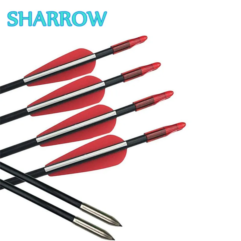 

24Pcs 31" Archery Fiberglass Arrows SP900 Fixed Arrow Target Points Tips Recurve Bow Longbow For Shooting Training Accessories