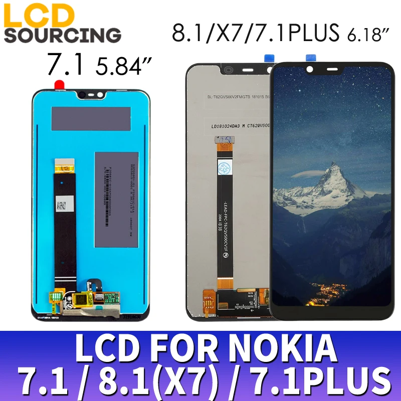 Для 6 18 &quotNokia X7 ЖК дисплей сенсорный экран дигитайзер для Nokia 8 1 в сборе Замена 5