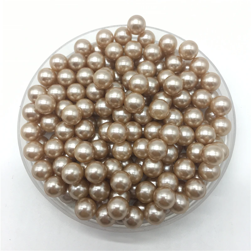 Brown 4 6 8 10 мм без отверстий ABS имитация жемчуга круглые бусины DIY браслет серьги Подвески ожерелье бусы для изготовления ювелирных изделий - Цвет: Brown