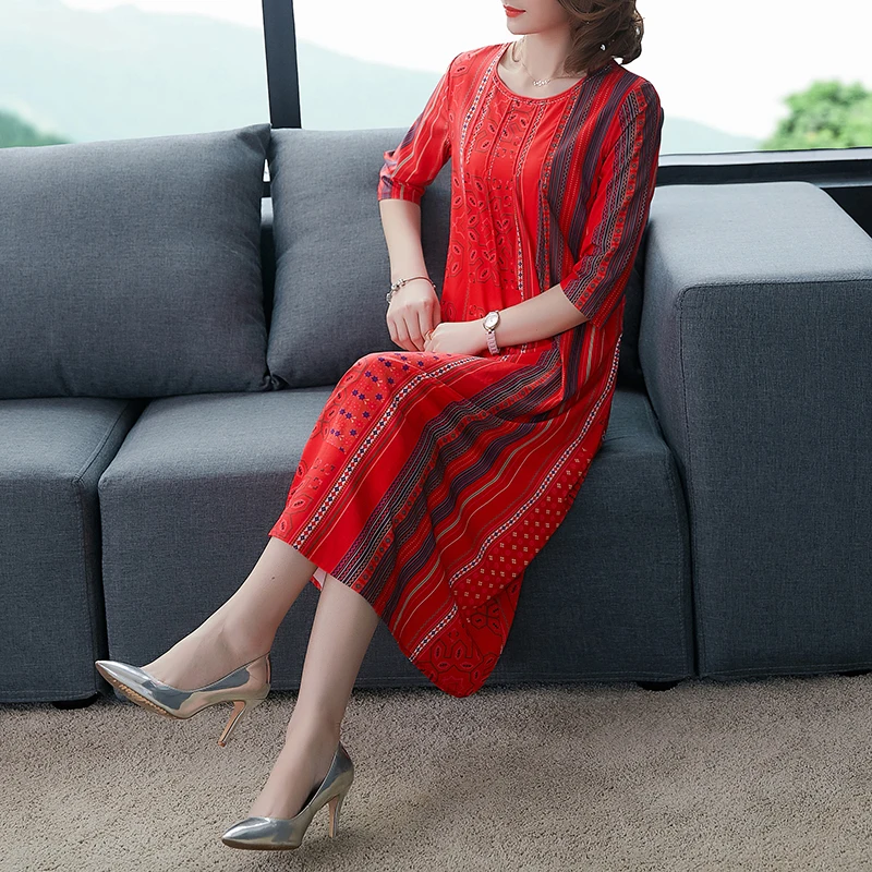 Женское летнее платье с винтажным принтом новинка 2019 женское платье-трапеция