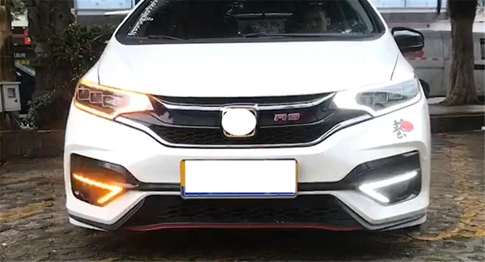 2 шт. для Honda Fit Jazz Sport RS желтое Сигнальное реле водонепроницаемый автомобильный DRL 12 В Светодиодный дневной ходовой светильник противотуманная фара