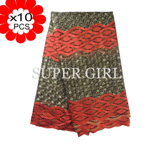 Зеленый Цвет Африканский Кружево ткань Новое поступление 2017 года шнур для