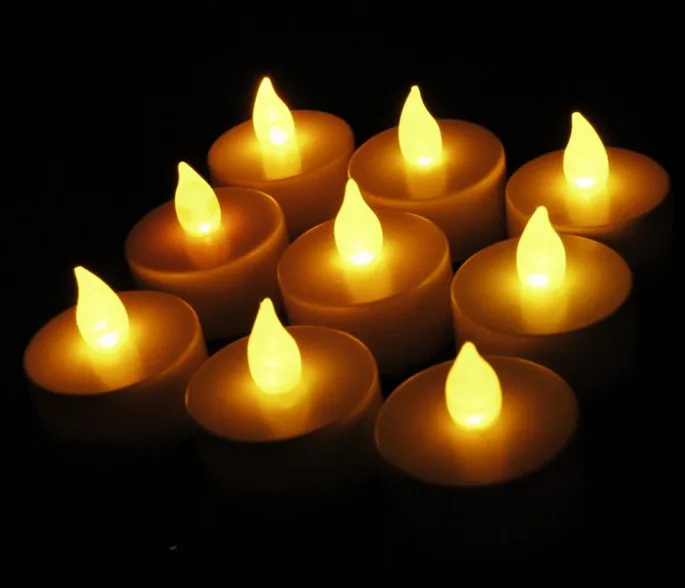 100 шт./лот Светодиодная свеча беспламенная батарейка Чайные свечи романтика