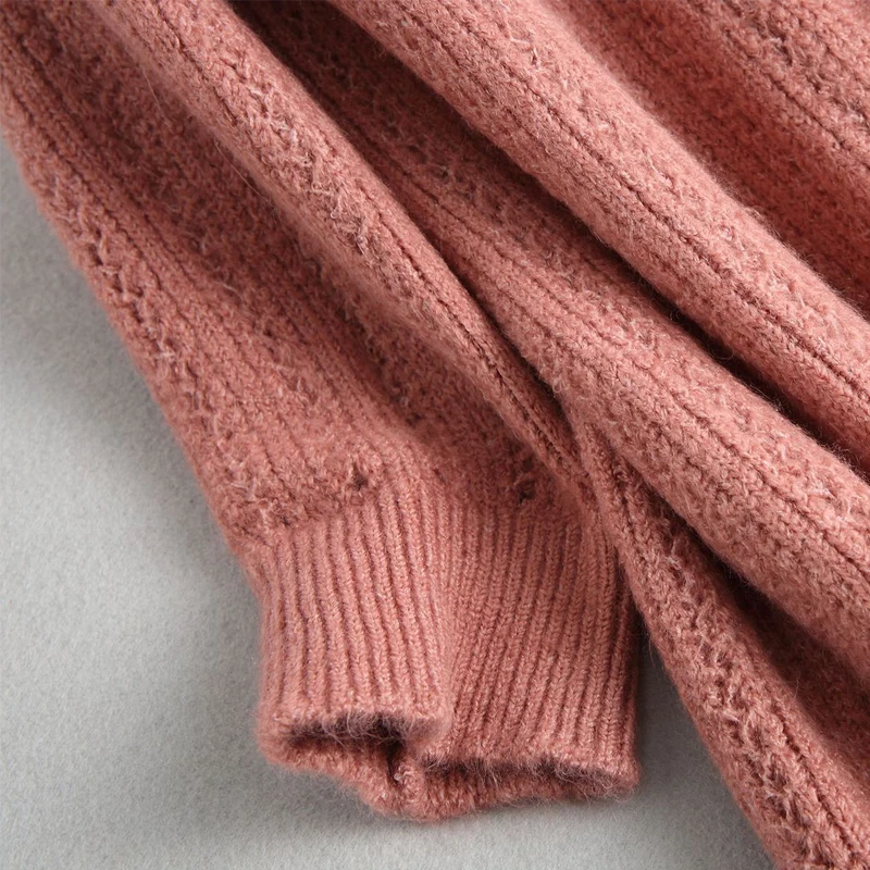 

2019 Autumn Winter New Casual Fashion Temperament Women Coat Loose Plus Hollow Long Sleeves Knit Cardigan