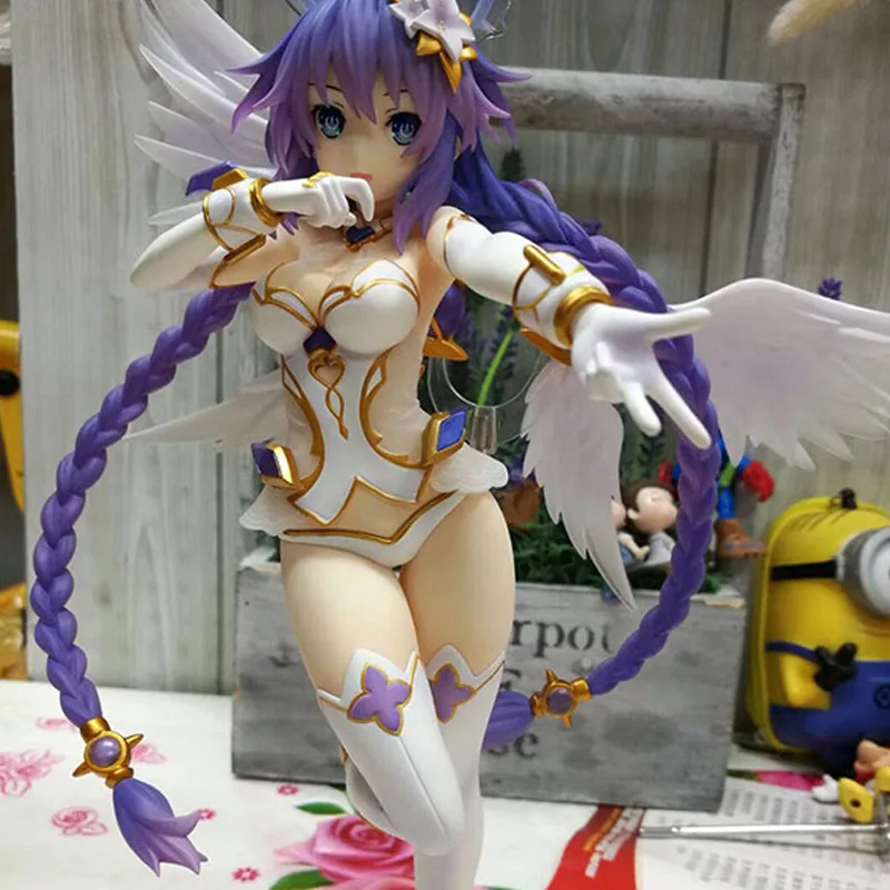 Новый 25 см аниме Hyperdimension Neptunia цифры фиолетовый сердце Нептун ПВХ Фигурки