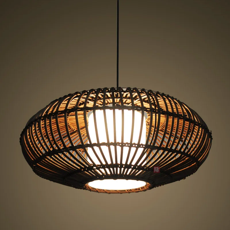 Китайский стиль деревенский фонарь из бамбукового ротанга вязаный классический
