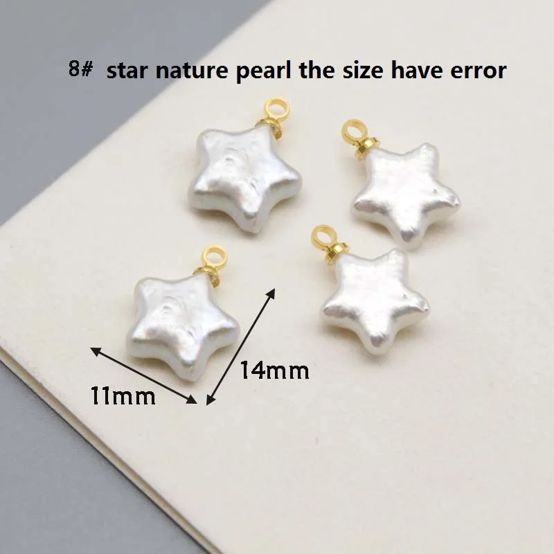 star shape 5 шт./лот натуральный пресноводный жемчуг в форме барокко, одна подвеска, звезда, квадрат, Круглый, сердце и т. Д., DIY жемчужные бусины - Цвет: star shape
