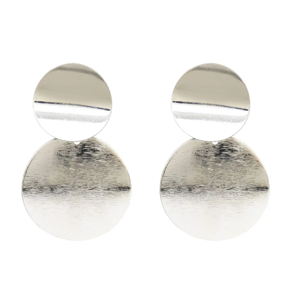 Лидер продаж 2 цвета уникальные двухслойные серьги из золотого сплава простые