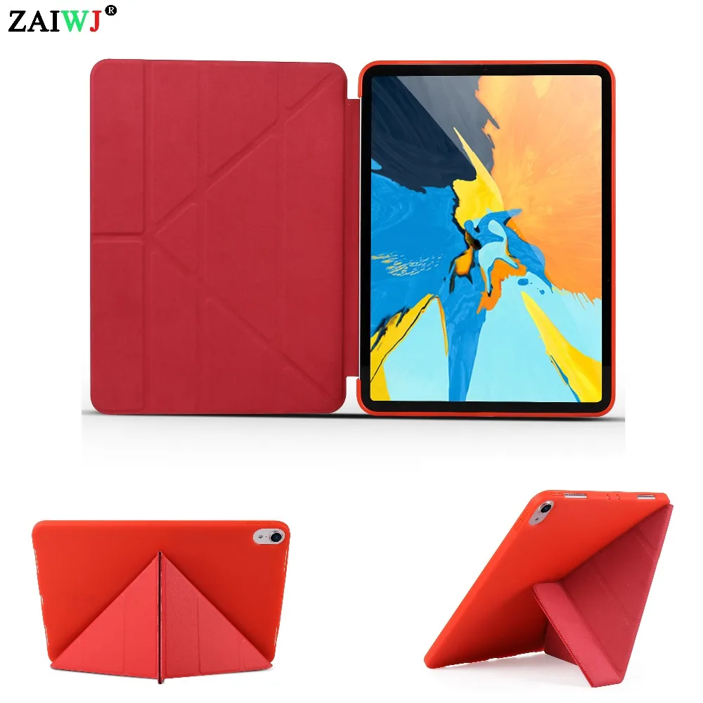 

Новинка 2018, чехол для Apple iPad Pro 11 дюймов, ZAIWJ, интеллектуальная деформация, мягкий силиконовый магнит из ТПУ, смарт-чехол для планшета с автома...