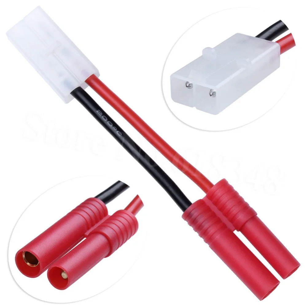 10x HXT 4mm to Female Tamiya Connector Plug Adapter With 14AWG Silicone Wire Cable 1.96&quot 50mm For RC Charger ESC Electric Motor | Игрушки