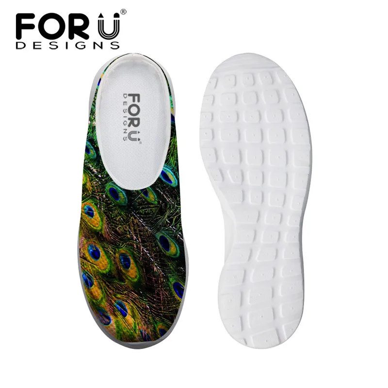 FORUDESIGNS/Модные женские домашние сандалии с принтом сезон весна лето сетчатые Сабо