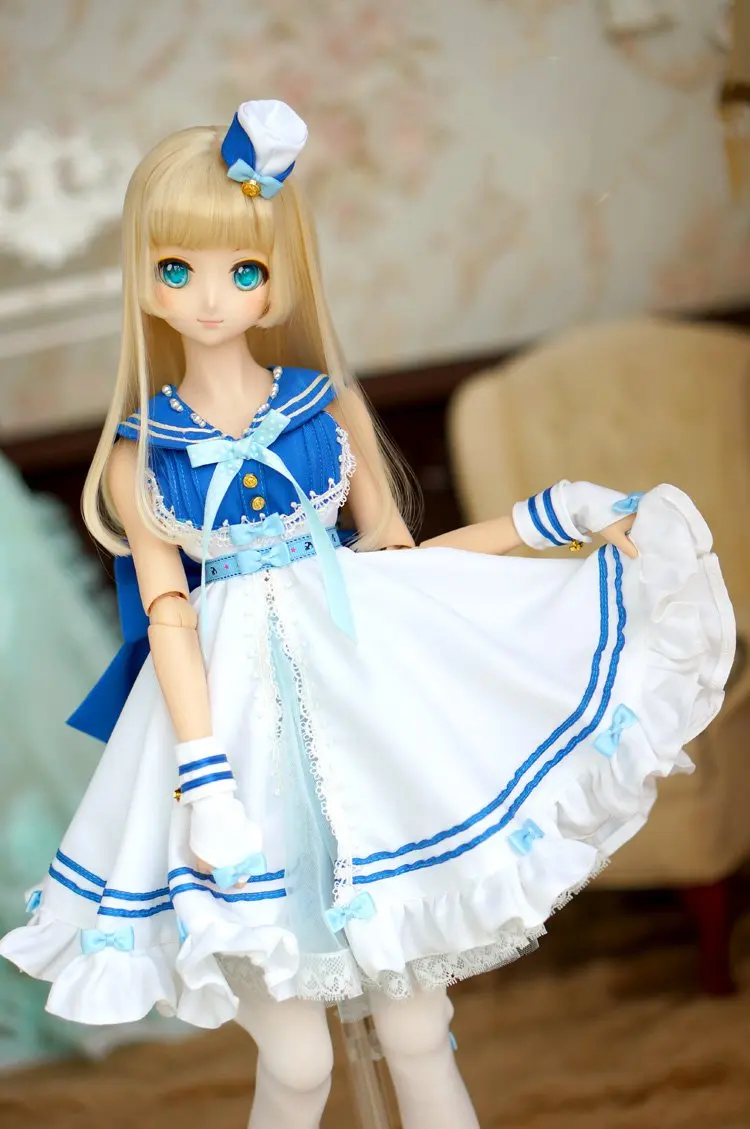 Estartek MW001 1/3 1/4 индивидуальные темно синие Униформа костюм для BJD SD DD куклы фигурку