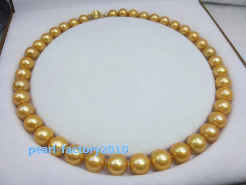 

AAA golden 18" 11-12MM SOUTH SEA NATURAL PEARL NECKLACE