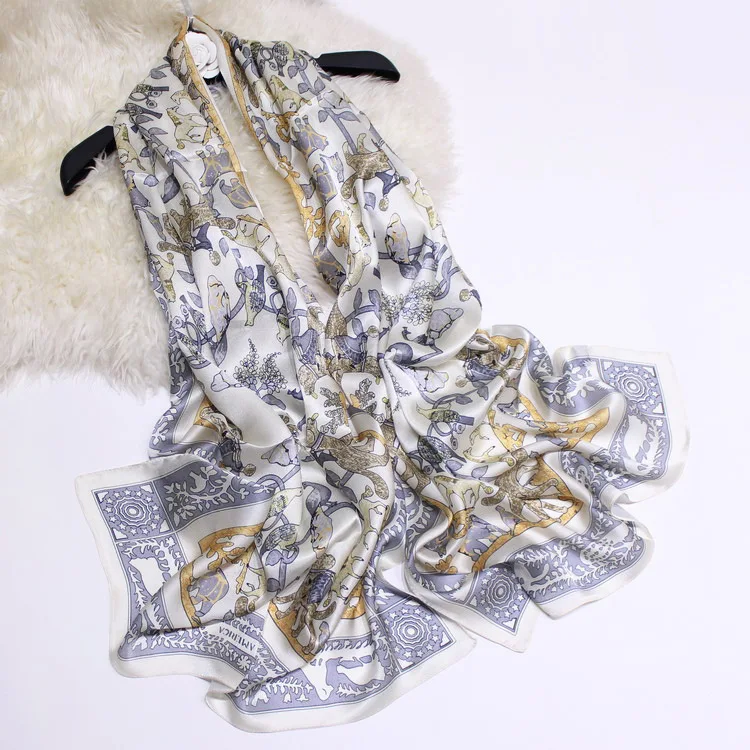 Animal Kindom Printed Elegant 100% Silk Georgette Scarf All-season Pashmina Scarves Women Accessory Drop Shipping ZSCJ38 |