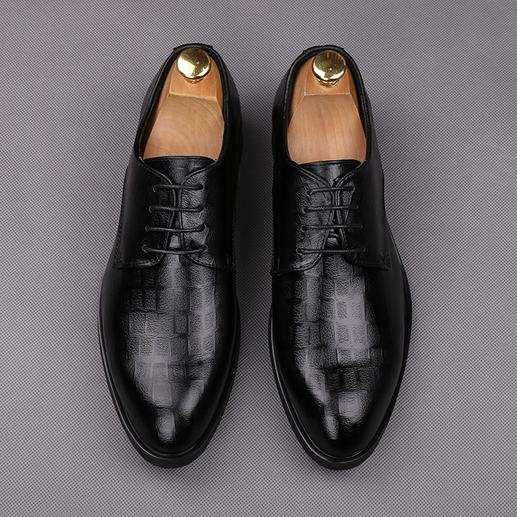 Классический дизайн свадебные туфли в итальянском стиле для мужчин на шнуровке