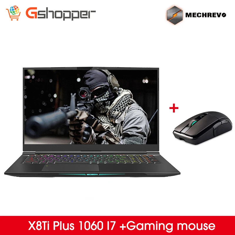 MECHREVO X8Ti плюс 144 Гц I7 17,3 дюймов RTX2060 дюймов для ноутбуков Intel Игровые ноутбуки добавить мышь Тетрадь i7-8750H 16G 256G+ 1T для офиса