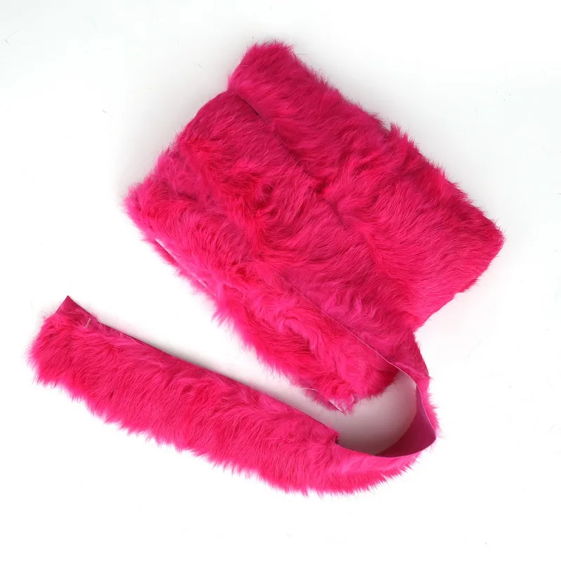 Fuchsia 4 см, 1 ярд/партия, зимняя одежда, кроличья шерсть, кружево, женская детская одежда, кроличья шерсть, кружево, мех, сделай сам, аксессуары для одежды - Цвет: Fuchsia
