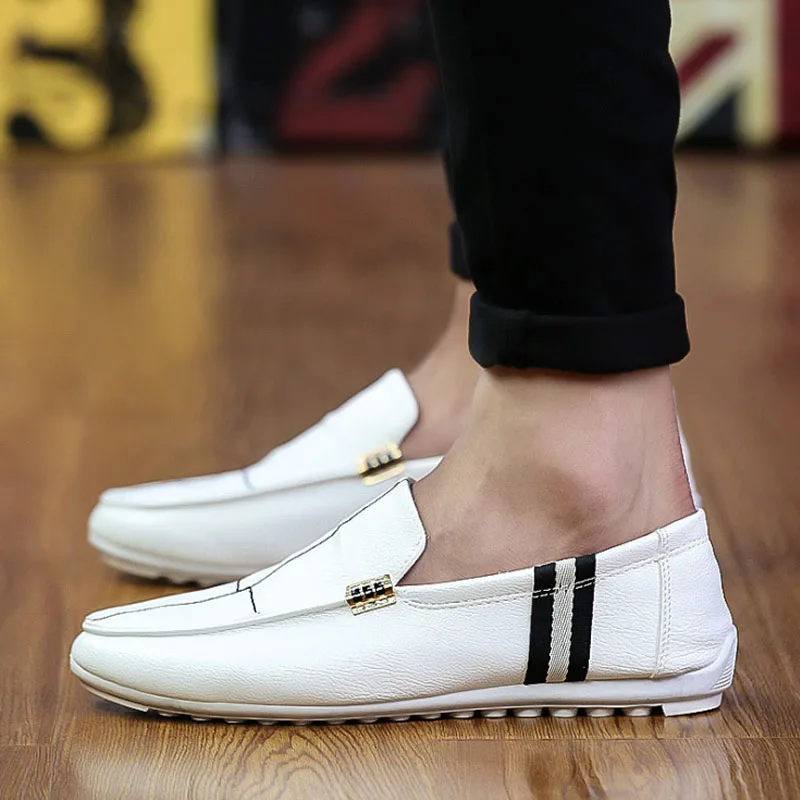 White casual men's shoes sports breathable winter students plus velvet flat new one pedal lazy peas | Обувь