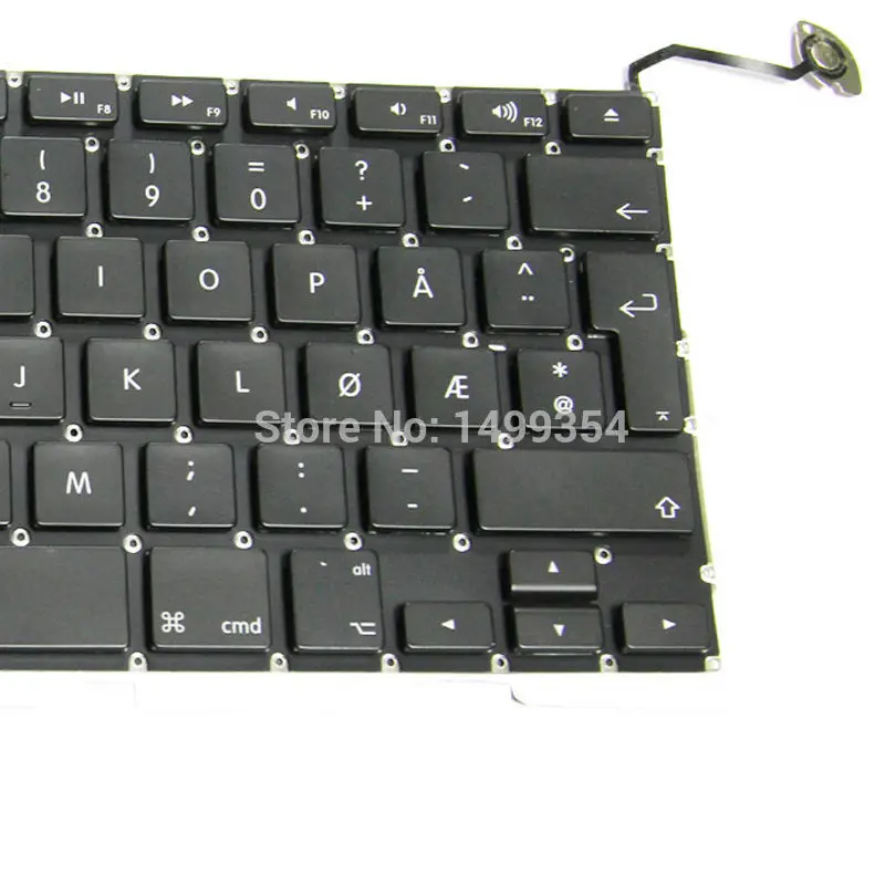 Настоящая норвежская Клавиатура A1286 с подсветкой для Apple Macbook Pro 15 ''A1286