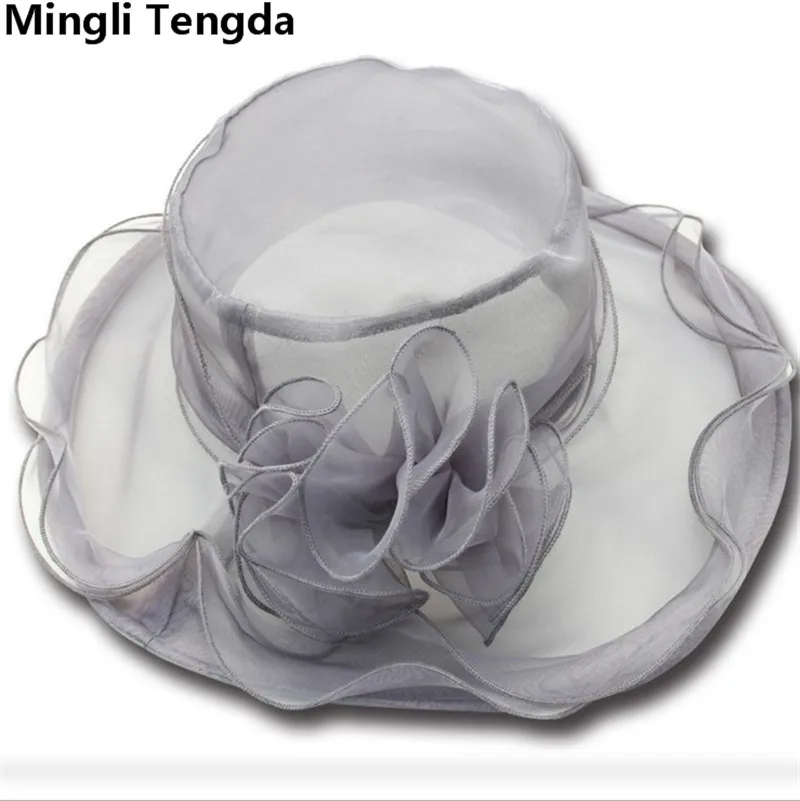 Mingli Tengda Простые Свадебные шляпы из органзы вуалетки Летние с цветами свадебные
