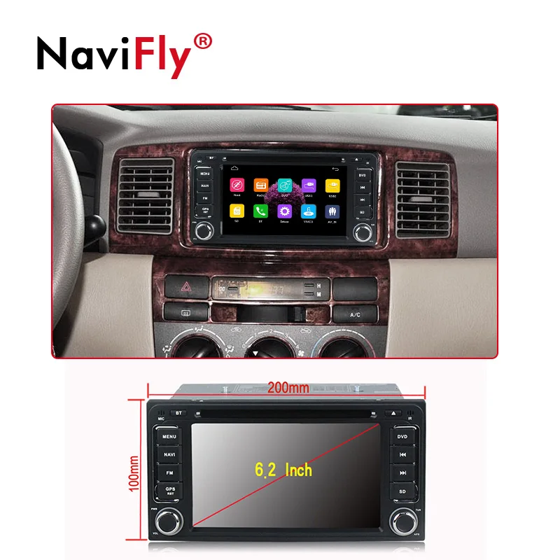 NaviFly 2 din Автомобильный Радио dvd-плеер gps навигация для Toyota Hilux VIOS Camry Corolla Prado RAV4 Prado автомобильный аудио стерео