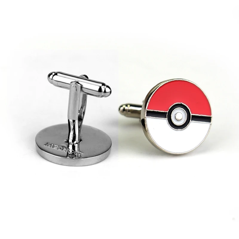 Модные Покемон из японского аниме Go запонки рубашка бренд манжеты пуговицы металлический браслет из сплава звенья красные запонки в форме шара для мужчин и женщин ювелирные изделия