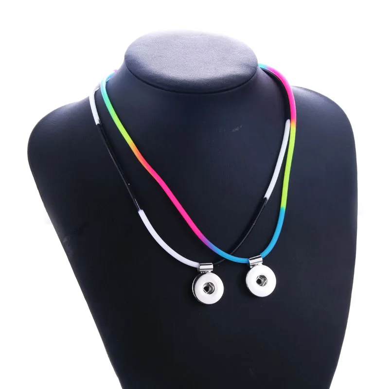 New Snaps jewelry elastic force rubber Simple style Necklace fit 18mm Snap women Pendant Necklaces fashion | Украшения и