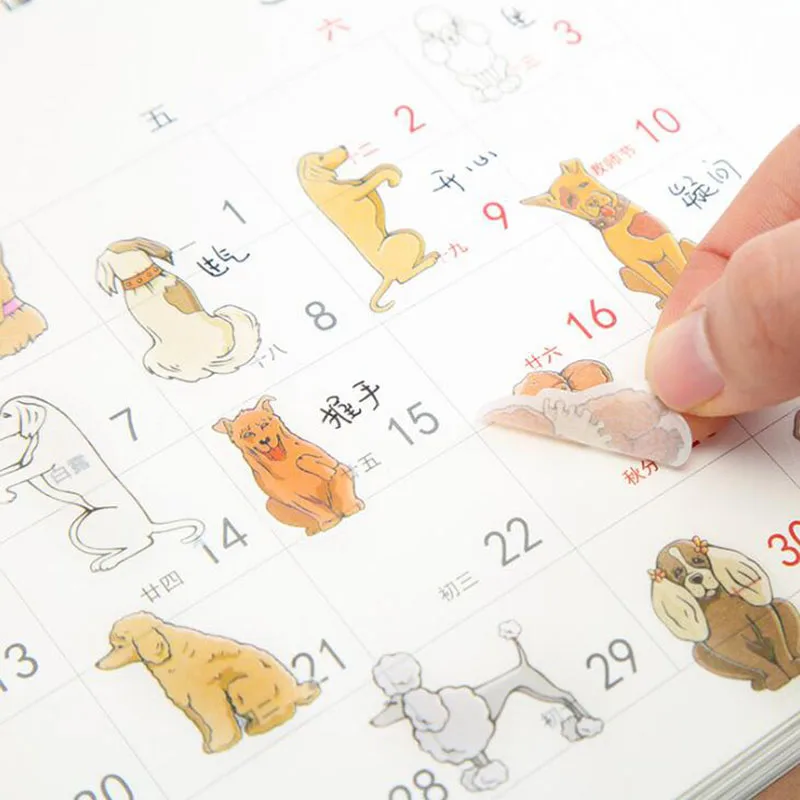 

6pcs / Bag, 3d Creative Cute Pet Dog Cat Transparent Sticker Student Stationery Diary Sticker Decoration Diy Craft Album Gift