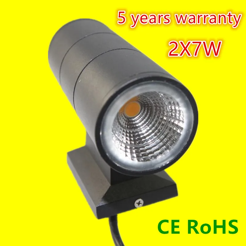 Высокое качество 14 Вт наружный светодиодный настенный светильник черный корпус