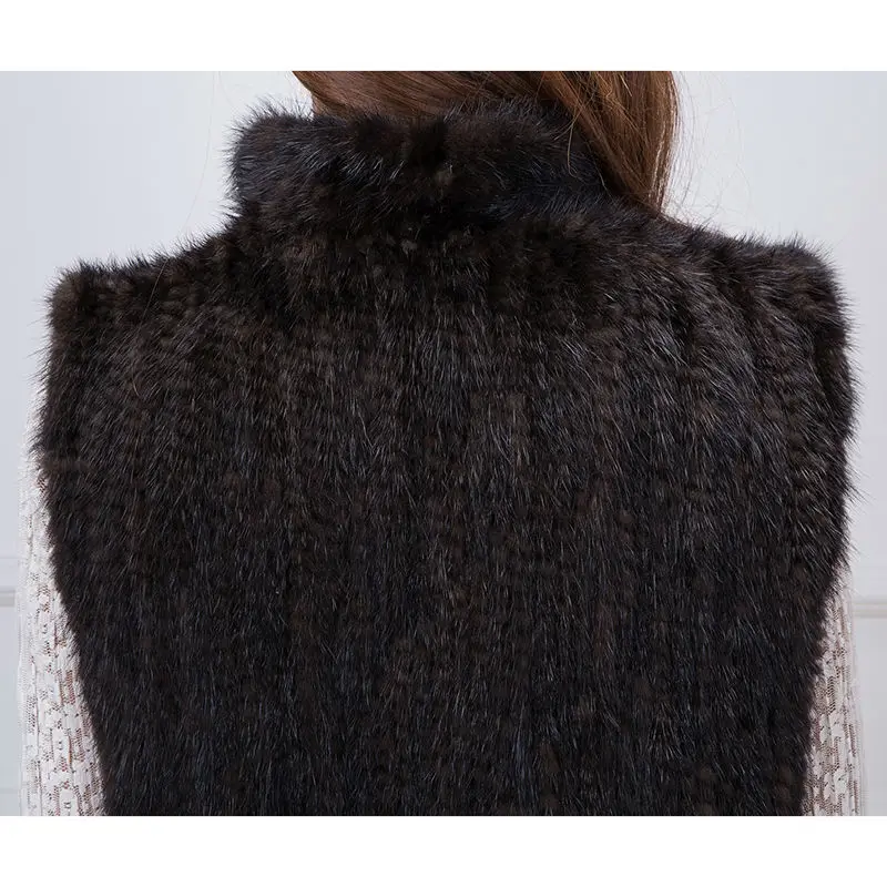 QIUSIDUN 2017 Genuine  Mink knitted Fur Vest Womens Fur Vests  Big Size Women's Winter Vests mink fur coats women fashion black