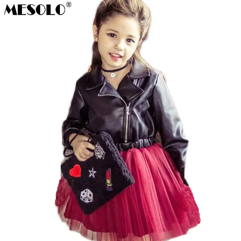 2018 New Girl Princess Leather Dress Party tutu veil red sequined dress Diamond Kids Clothes Birthday wedding | Детская одежда и