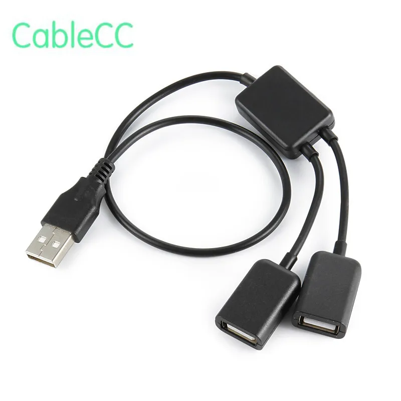 Черный двухпортовый концентратор USB 2 0 кабель питания шины два usb порта могут