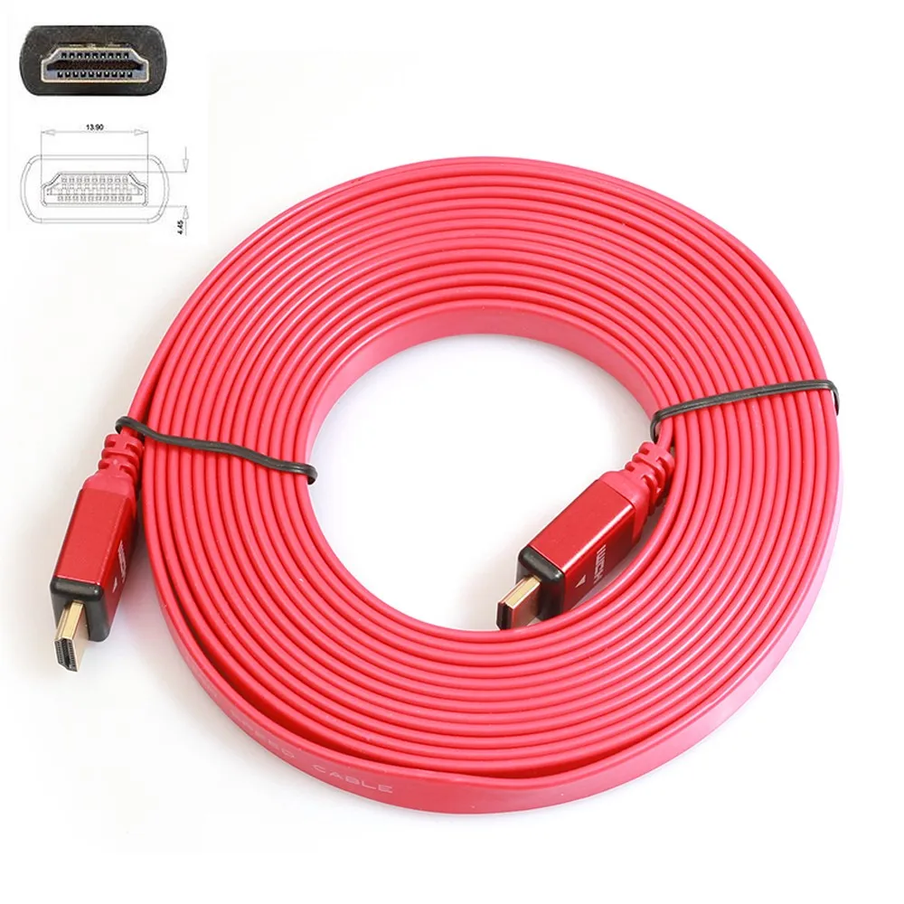 Тонкий Высокоскоростной HDMI кабель позолоченный Соединитель с Ethernet 1080 P цифровой 5